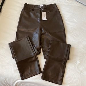 Faux leather pants